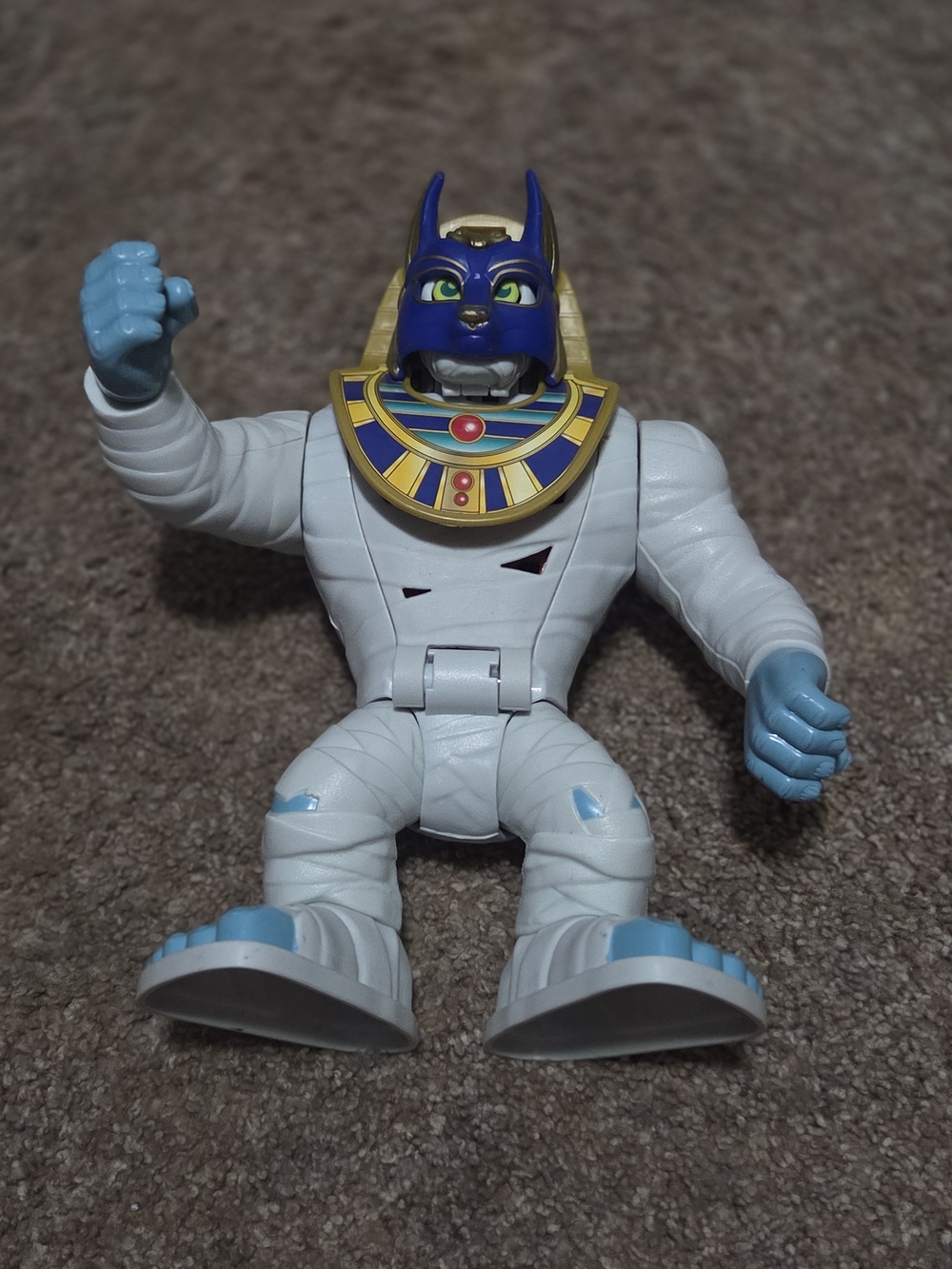 Blue & White Egyptian Mummy Action Figure - Kids Toy Imaginext Fisher Price
